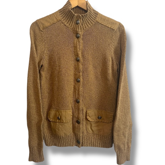 LRL Ralph Lauren Jeans Co Cashew Color Button Up Sweater Pockets Stitched‎ XL - Picture 7 of 8